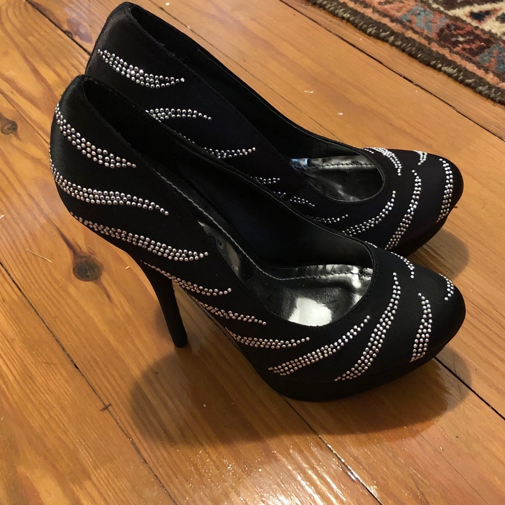 Black High Heels with Silver Studs
